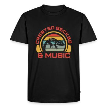 Geckos et notes de musique Musicien Clef Crested - T-shirt Premium bio Homme - noir - Devant - Nico (187cm)