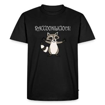 Citation ironique : adorables ratons laveurs, - T-shirt Premium bio Homme - noir - Devant - Nico (187cm)
