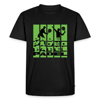 Padel tennis Padel Padel joueur de tennis « padel-merch » - T-shirt Premium bio Homme - noir - Devant - Nico (187cm)