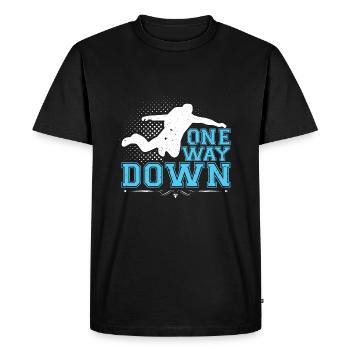Base de saut BASE Base de saut d'objet pull BASE - T-shirt Premium bio Homme - noir - Devant - Nico (187cm)
