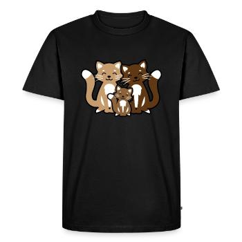 Cat family cat family famille de chat - Men's Premium Organic T-Shirt - black - Front - Nico (187cm)