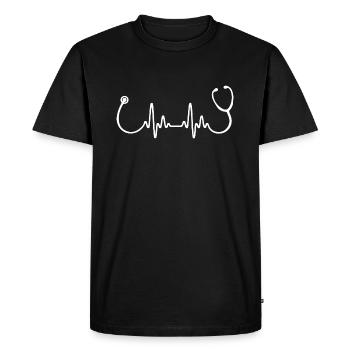 Docteur Médecine Médical Étudiant En Médecine Heartbeat - T-shirt Premium bio Homme - noir - Devant - Nico (187cm)