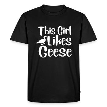 Oies mignonnes, animaux sauvages, nature, drôle - T-shirt Premium bio Homme - noir - Devant - Nico (187cm)