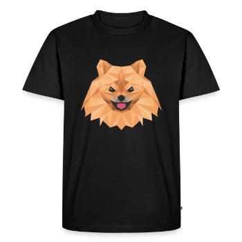 Cute Pomeranian Puppy Artsy Animal Wildlife - Men's Premium Organic T-Shirt - black - Front - Nico (187cm)