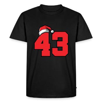 43 Numéro Noël - T-shirt Premium bio Homme - noir - Devant - Nico (187cm)