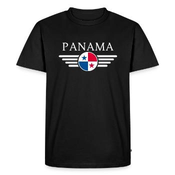 I Love Panama, Elegance Style Design T-Shirt - Men's Premium Organic T-Shirt - black - Front - Nico (187cm)