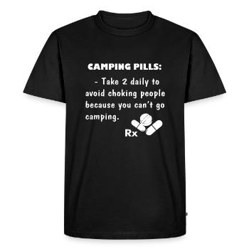 Camping Pills - Men's Premium Organic T-Shirt - black - Front - Nico (187cm)