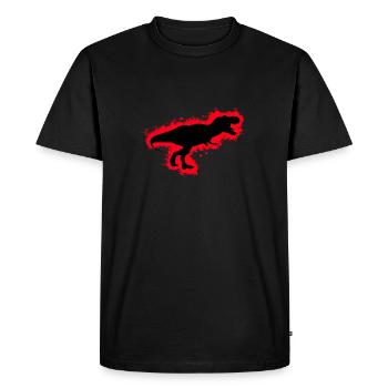 Silhouette Dino Red and Black Outline - Men's Premium Organic T-Shirt - black - Front - Nico (187cm)