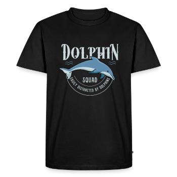 Dauphin Squad Animaux marins Mignon Dauphin - T-shirt Premium bio Homme - noir - Devant - Nico (187cm)
