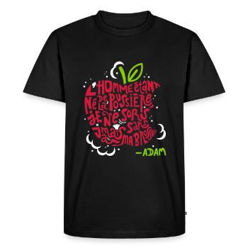 Pomme d’Adam - T-shirt Premium bio Homme - noir - Devant - Nico (187cm)