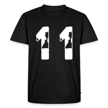 11 Maillot numéro - T-shirt Premium bio Homme - noir - Devant - Nico (187cm)