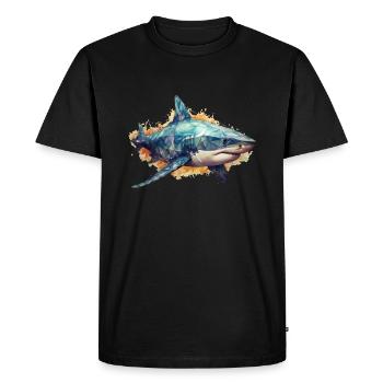 Shark Geometrical drawing 2 No background - T-shirt Premium bio Homme - noir - Devant - Nico (187cm)