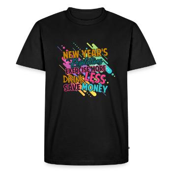 New Year's Resolutions - Men's Premium Organic T-Shirt - black - Front - Nico (187cm)