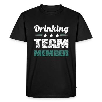 Équipe de consommation d’alcool - T-shirt Premium bio Homme - noir - Devant - Nico (187cm)