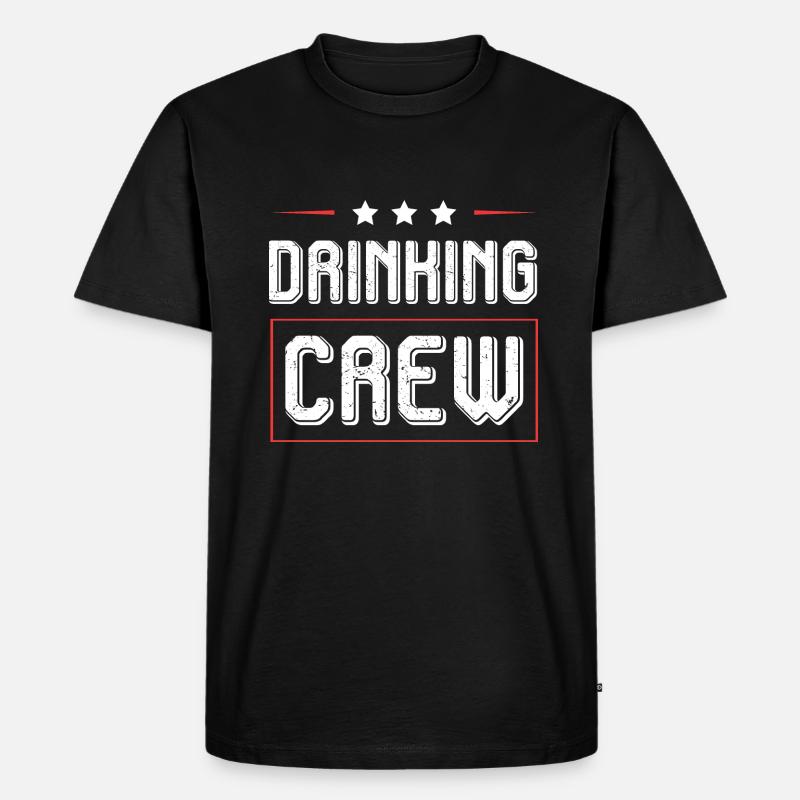 Drinking Crew - Männer Premium Bio T-Shirt - Schwarz