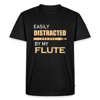 Distrait par les flûtes, musicien de concert, - T-shirt Premium bio Homme - noir - Devant - Nico (187cm)