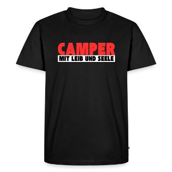 Camper avec du cœur et de l’âme - T-shirt Premium bio Homme - noir - Devant - Nico (187cm)