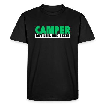Camper avec du cœur et de l’âme - T-shirt Premium bio Homme - noir - Devant - Nico (187cm)