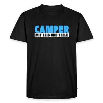Camper avec du cœur et de l’âme - T-shirt Premium bio Homme - noir - Devant - Nico (187cm)