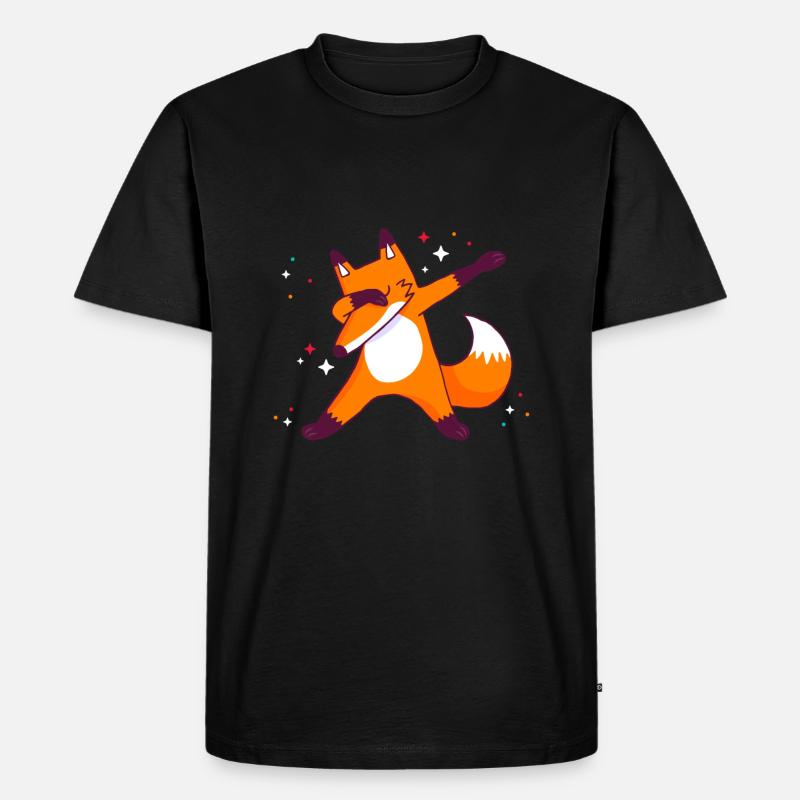 Fox Dab Fuchs - Männer Premium Bio T-Shirt - Schwarz