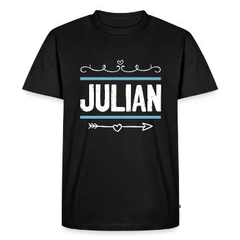 Julien - T-shirt Premium bio Homme - noir - Devant - Nico (187cm)