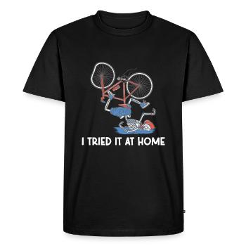 I Tried It At Home Skeleton Bike Accident - Men's Premium Organic T-Shirt - black - Front - Nico (187cm)