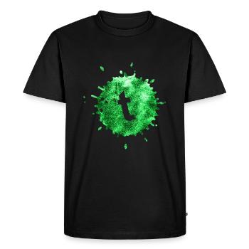 spot green t - Men's Premium Organic T-Shirt - black - Front - Nico (187cm)