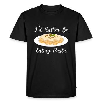Eating Pasta Funny Saying Spaghetti Chef - Men's Premium Organic T-Shirt - black - Front - Nico (187cm)