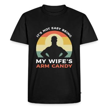 Arm Candy Husband - Men's Premium Organic T-Shirt - black - Front - Nico (187cm)