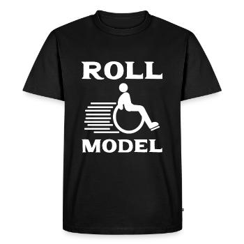 Wheelchair - Men's Premium Organic T-Shirt - black - Front - Nico (187cm)
