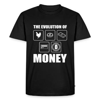 Bitcoin Evolution - Men's Premium Organic T-Shirt - black - Front - Nico (187cm)