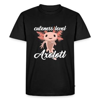 Cuteness Level Axolotl - T-shirt Premium bio Homme - noir - Devant - Nico (187cm)
