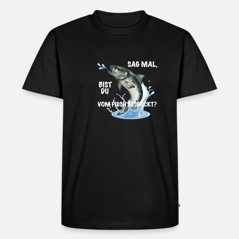 Fisch Spruch lustig - Männer Premium Bio T-Shirt - Schwarz