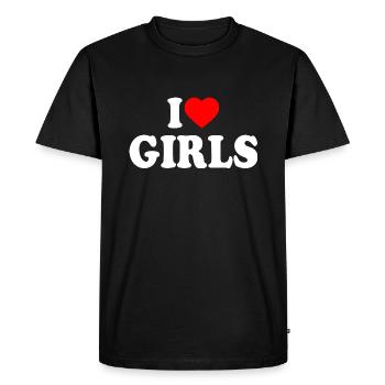 I love girls - T-shirt Premium bio Homme - noir - Devant - Nico (187cm)
