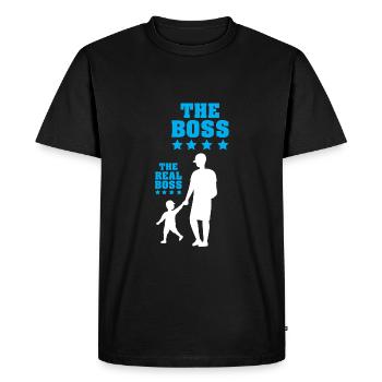 Papa und Sohn - Männer Premium Bio T-Shirt - Schwarz - Vorne - Nico (187cm)