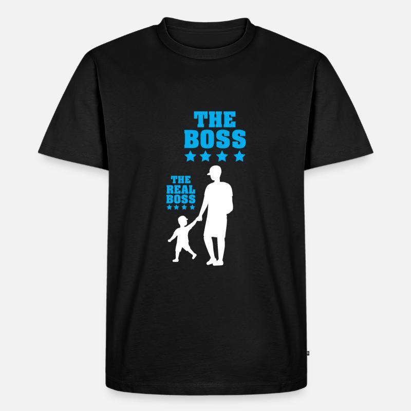 Papa und Sohn - Männer Premium Bio T-Shirt - Schwarz