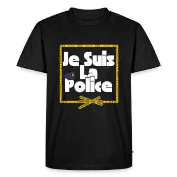 Je suis la police - T-shirt Premium bio Homme - noir - Devant - Nico (187cm)
