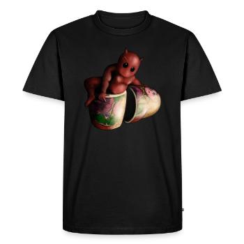 Russian doll - Men's Premium Organic T-Shirt - black - Front - Nico (187cm)