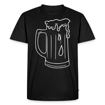 Fête de dessin de bière Célébrez le blanc - T-shirt Premium bio Homme - noir - Devant - Nico (187cm)