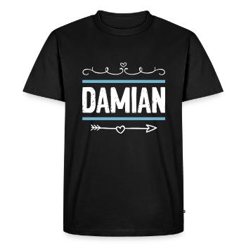 Damian - T-shirt Premium bio Homme - noir - Devant - Nico (187cm)