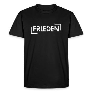 Paix, pas de guerre, pas de haine - T-shirt Premium bio Homme - noir - Devant - Nico (187cm)