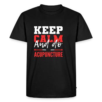L’acupuncture rend relaxante la personne Gesche - T-shirt Premium bio Homme - noir - Devant - Nico (187cm)