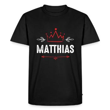 Matthias - T-shirt Premium bio Homme - noir - Devant - Nico (187cm)