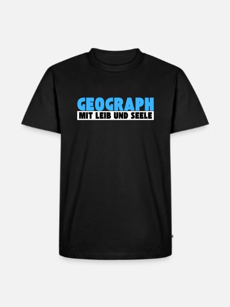 Geograph mit Leib und Seele - Männer Premium Bio T-Shirt - Schwarz