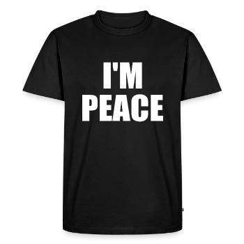 i come in peace i'm peace - Men's Premium Organic T-Shirt - black - Front - Nico (187cm)