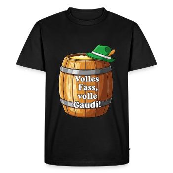 Tonneau plein, plaisir ! - T-shirt Premium bio Homme - noir - Devant - Nico (187cm)