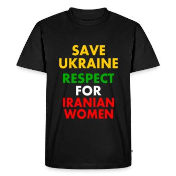 Save ukraine respect for iranian women - Men's Premium Organic T-Shirt - black - Front - Nico (187cm)