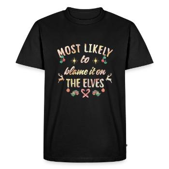 plus susceptibles de blâmer les elfes - T-shirt Premium bio Homme - noir - Devant - Nico (187cm)