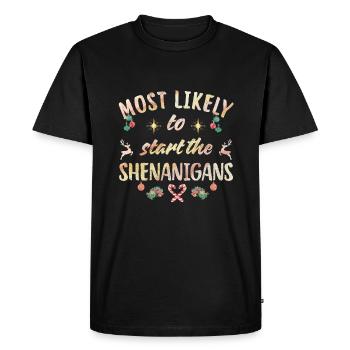 le plus susceptible de commencer les manigances - T-shirt Premium bio Homme - noir - Devant - Nico (187cm)
