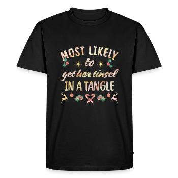 le plus probable à ses guirlandes dans un enchevêtrement - T-shirt Premium bio Homme - noir - Devant - Nico (187cm)